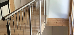 balcon ou parapet MCTECH 200cm Balustrade inox pour Escaliers Main courante 200cm,inoxydable Garde-corps pour intérieur et extérieur 